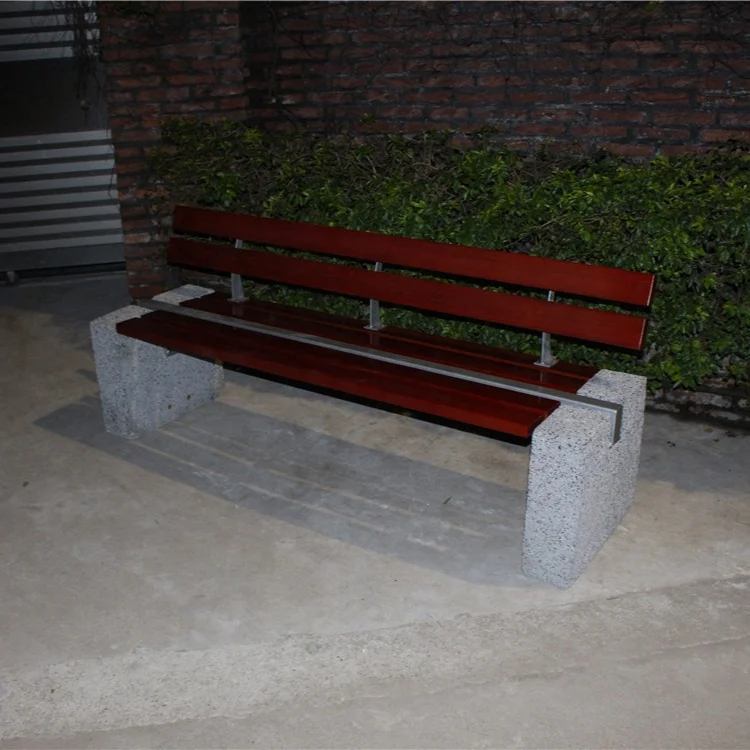 Outdoor furniture China wooden garden bench garden stone bench