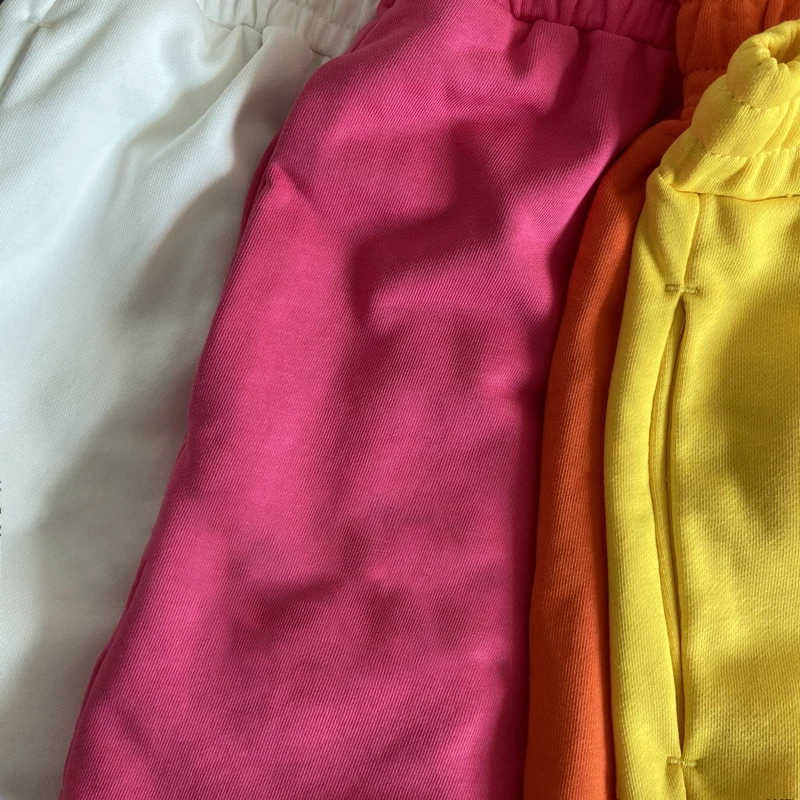 Casual Cotton Sweat Shorts for Women Summer Elastic High Waist Lounge Shorts with Pockets Workout Jogger Sports Clothing Female