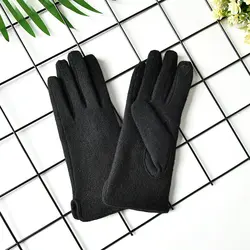 Wool Knitted Touch Screen Gloves For Women Winter Warm Fleece Lined Stretch Mittens Fashion Cycling Gloves