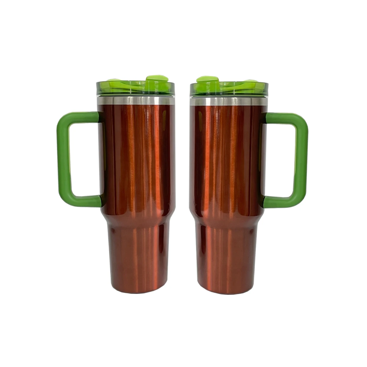 ready to ship thermos  with handle cup moonshine H2.0 40oz tumbler blank sublimation with green lid and handle