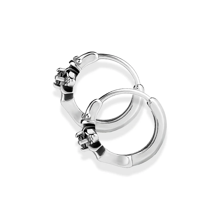 Fashion Punk Style Flower Shape Micro Inlay Diamond Stainless Steel Unisex Piercing Jewelry Earrings