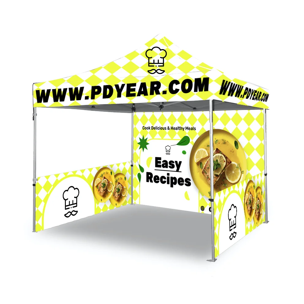 Custom Manufactured Logo Fair Aluminum Frame Heavy Duty 3m X 3m 10x10 Foldable Outdoor Gazebo Tent With Wall For Trade Show