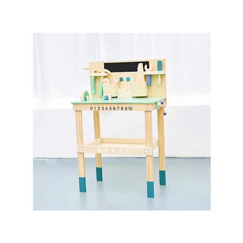 Manufacturer well made children wooden toys tool bench mechanical toy