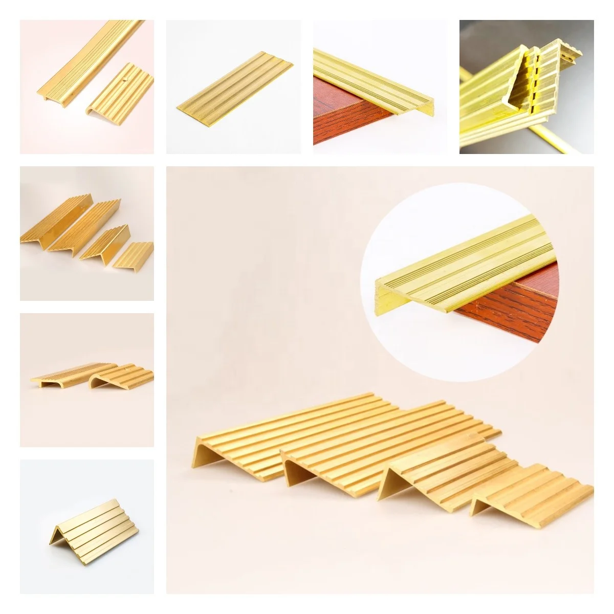 Metal Tiling Tools Bronze Flexible T Shaped Flooring Brass Edge Cover Trim Molding Stair Nosing U Shaped Tile Trim