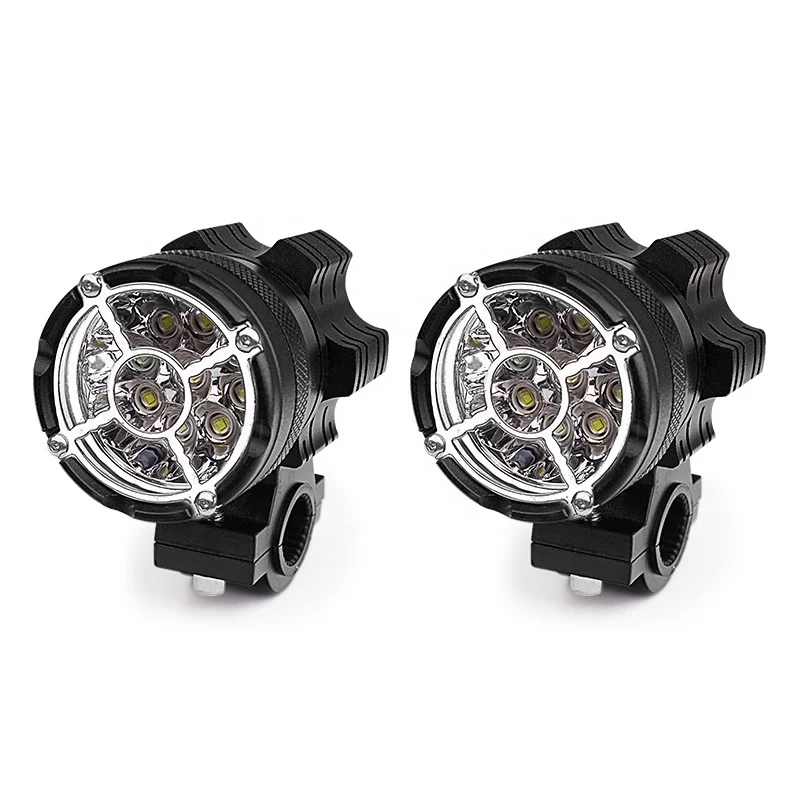 REALZION Motorcycle Fog Light Driving Lamp IPX65 Spotlight Dustproof Waterproof 6/9 Beads LED Auxiliary Lamp For Universal