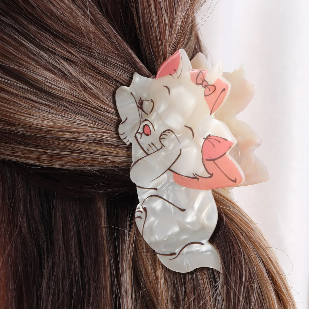 custom acetate hair clip sweet cute cat animal hair claw clip for girl