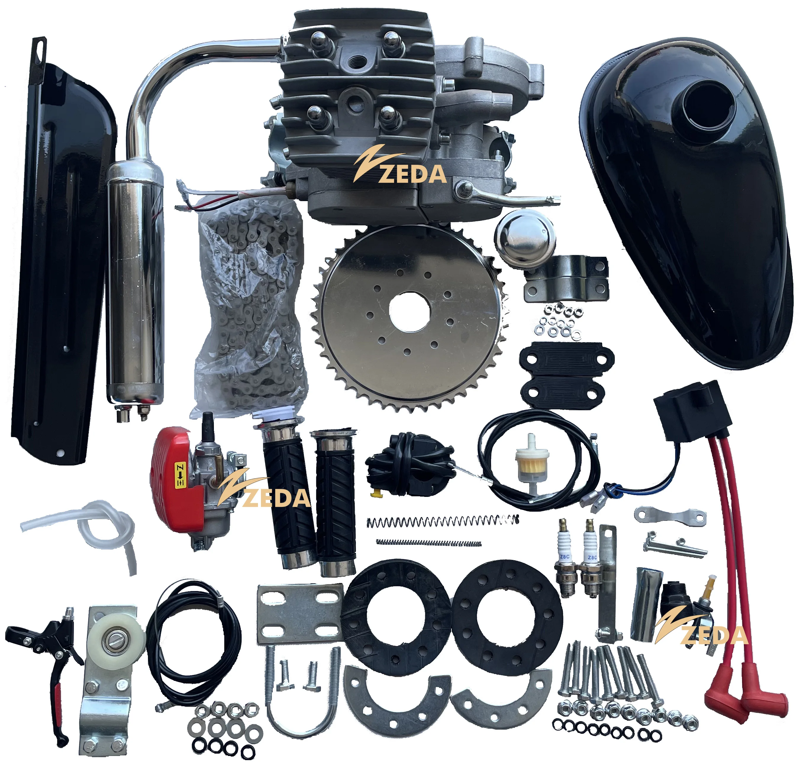 50cc 80cc 100cc Bicicleta Motorizada Gasolina 2-тактный двигатель DIY