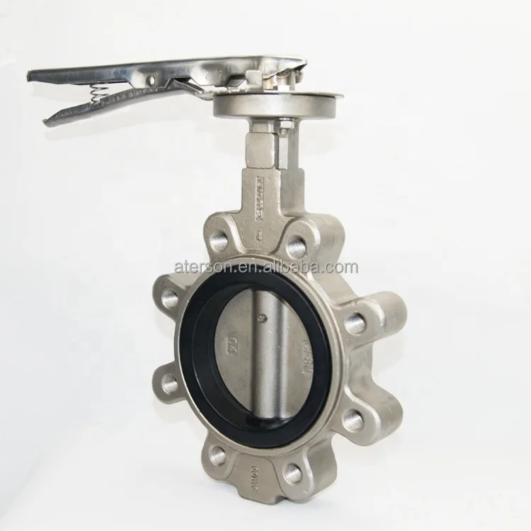 Manufacture Lever Operated Stainless steel CF8M Body and Disc Lug Type Butterfly Valve 4 Inch