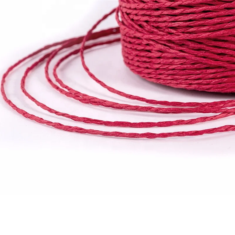 Raffia Paper Ribbon Craft Packing Twine Strings Handmade Diy Woven Color Double-Strand Paper Rope For Package Bag