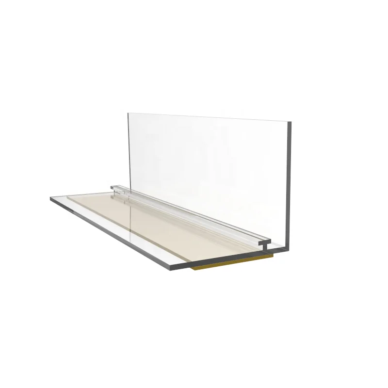 Meethope pusher system pvc supermarket shelf dividers  L shape Stopper with T rail self adhesive plastic label holder strip