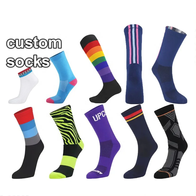 Custom size cycling sport socks low price high quality cotton manufacture direct design running socks