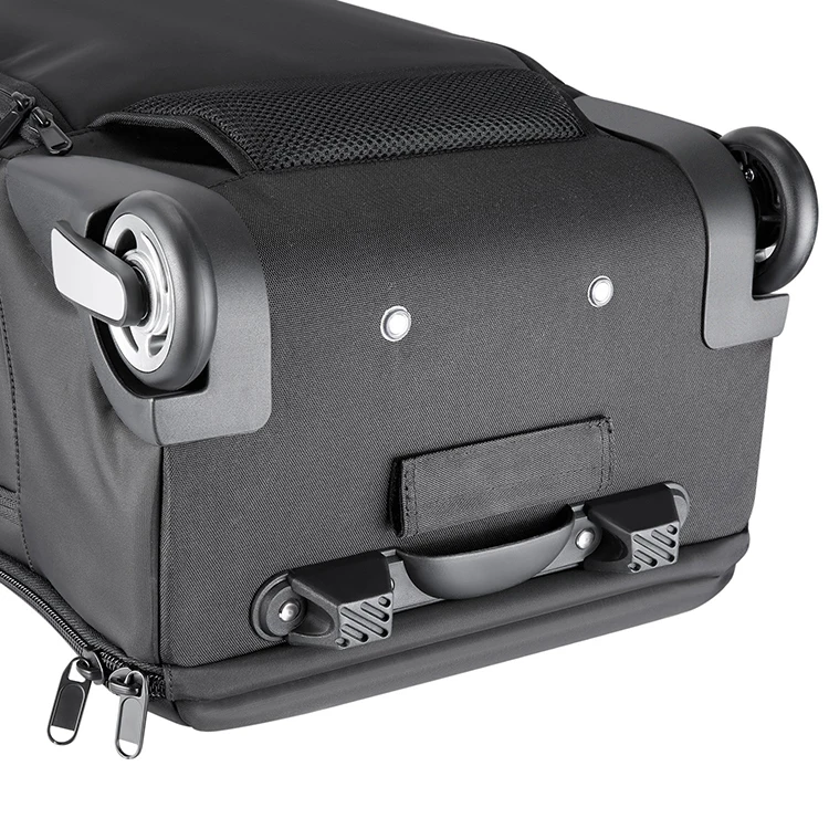 Convertible Wheeled Camera Backpack Luggage Trolley Tool Bag Case with Double Bar Anti-shock Detachable Padded Waterproof  Bag