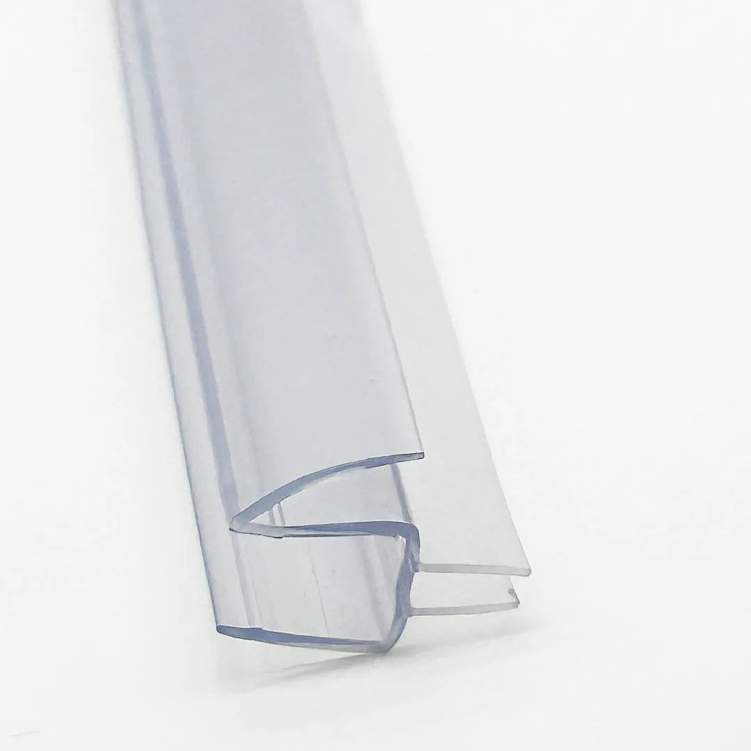 Easy Installation Waterproof Double Fin PVC Shower Door Bottom Seal Strip With Drip Rail