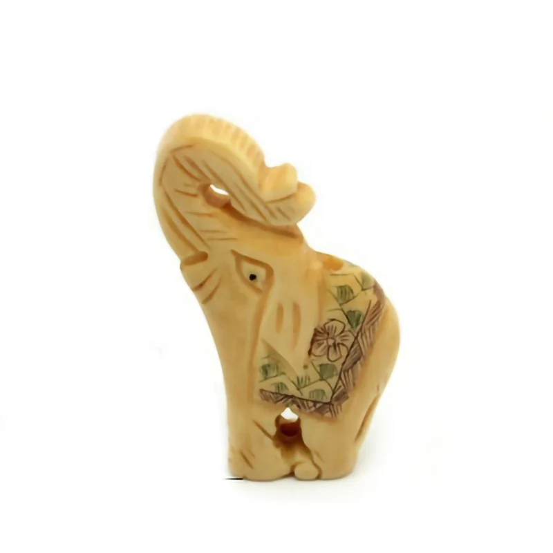 Daning assorted sizes colors exquisite HANDCARVED natural cattle bone running elephant beads pendants for jewelry making