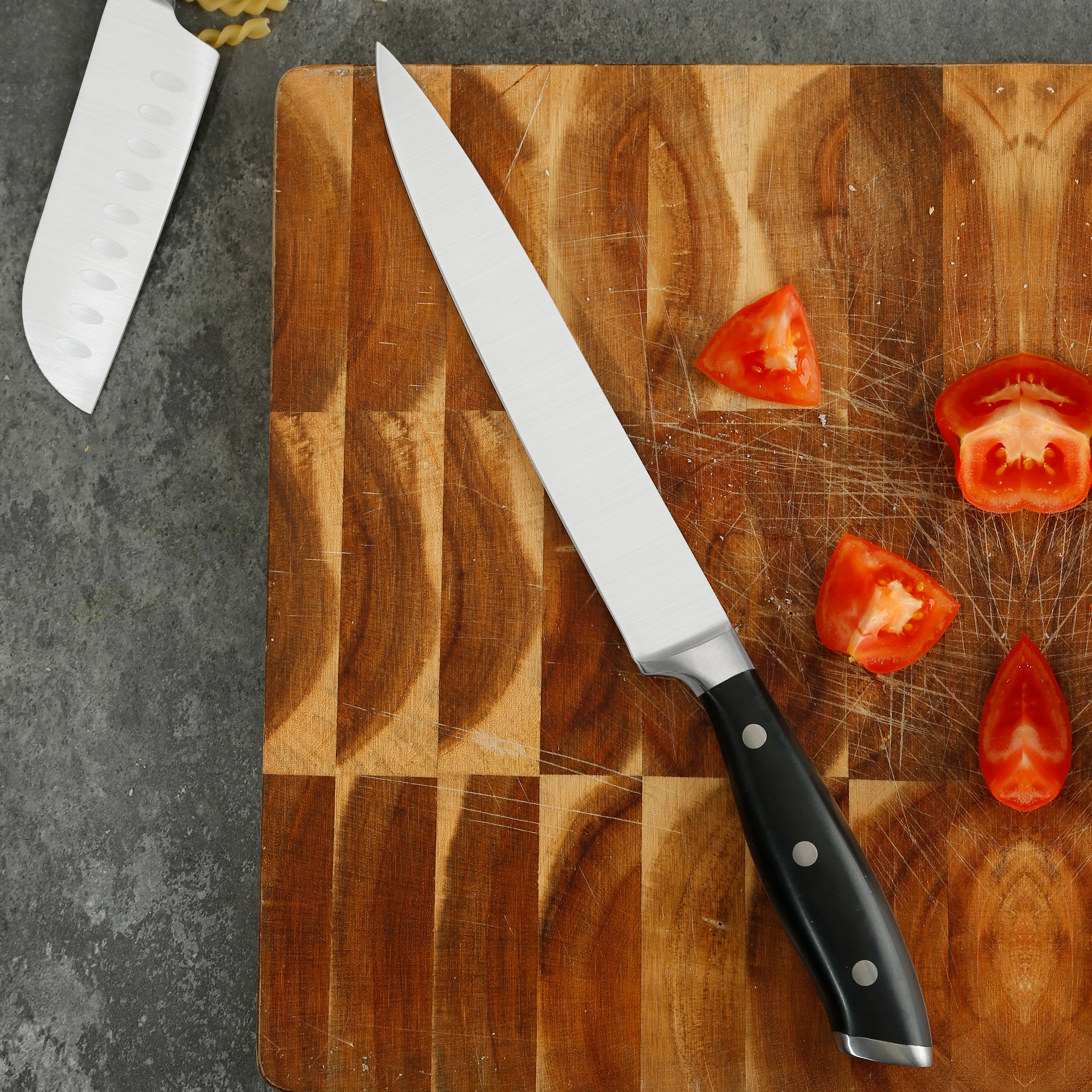 Classic Bread Knife for Homemade Bread Ergonomic Black Forged ABS Handle cake knife