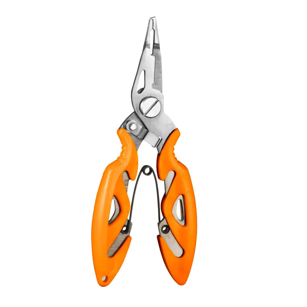 Steel Fishing Pliers with Sheath Hook Remover Braid Line Cutter Split Ring Saltwater Scissors Fishing Tackle Tools