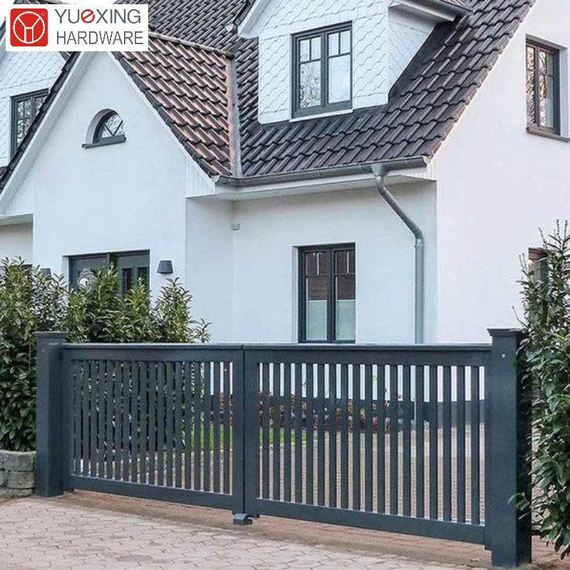 Garden Security System wooden pattern driveway gate aluminum pedestrian gate fence and gate design
