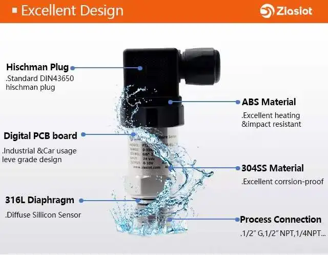 PT218 150psi Waterproof compact Pressure Transmitter 0-5v Refrigeration Hvac Ceramic Compressor Pressure Transmitter