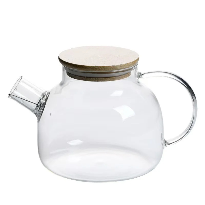 M Hot sale large capacity lemon tea teapot high borosilicate glass drinking kettle with bamboo lid
