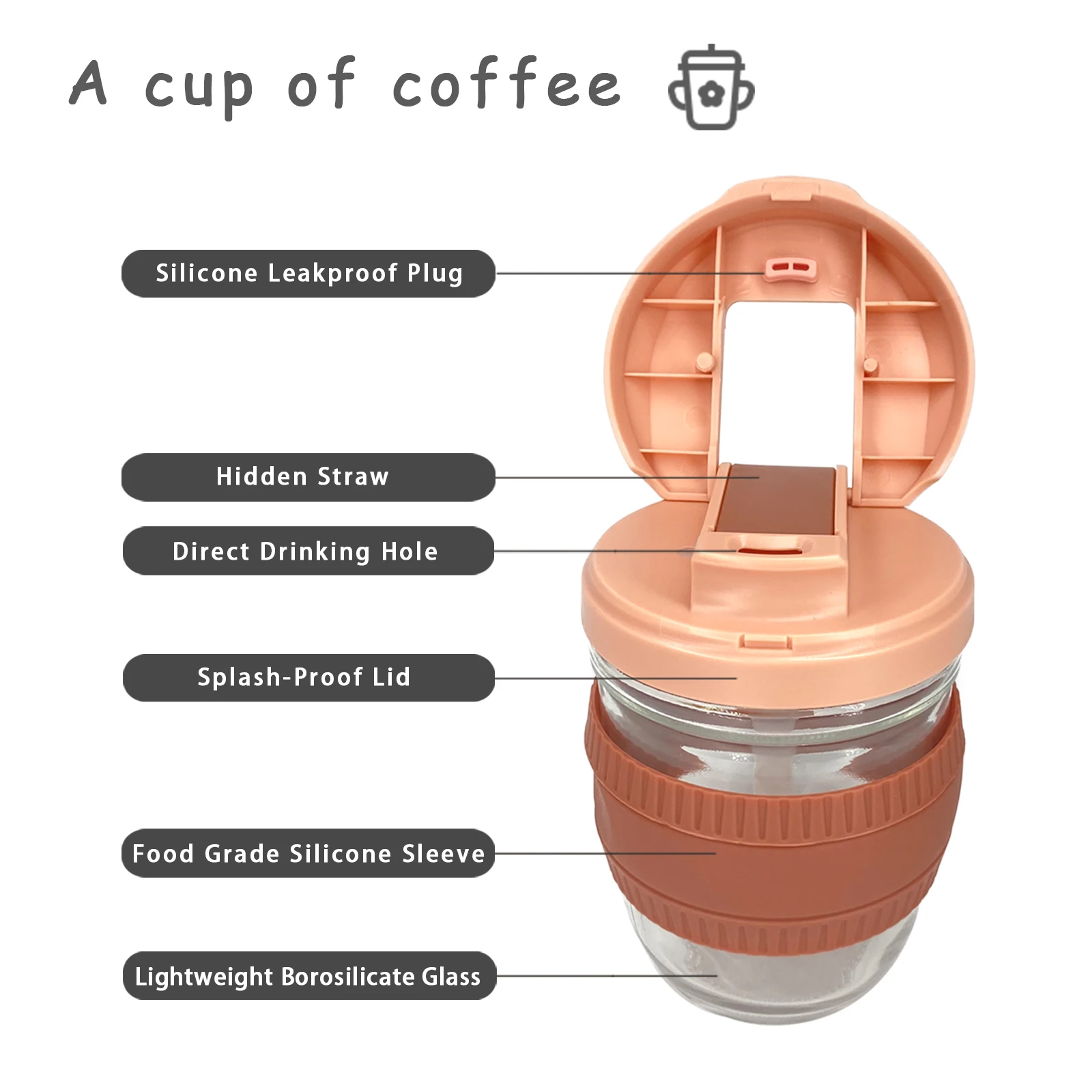 Wheat Straw Cup Coffee Mug with Lid Water Glasses Tumbler Reusable bottles  Camping Mugs Smoothie Cup Camping Drinking mugs