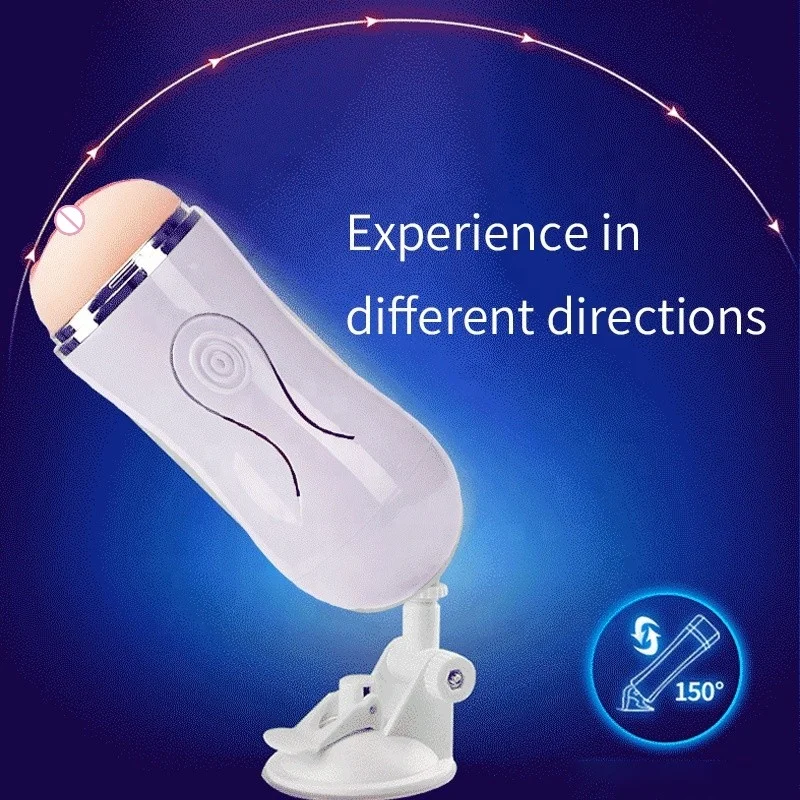 Realistic Textured Pocket Vagina Pussy Masturbation Cup Machine for Man Penis with 150 Degree Rotation