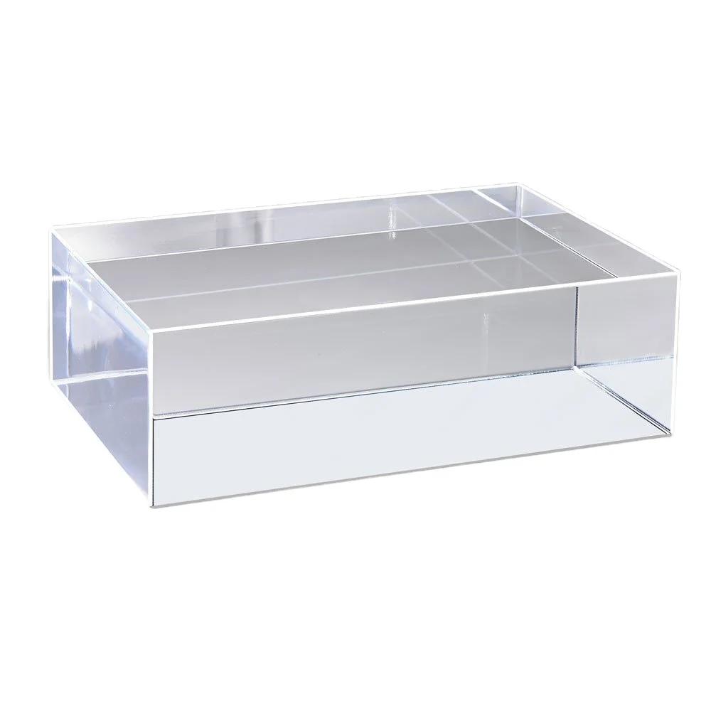 All Diamond Polished Rectangle Clear Acrylic Display Cube