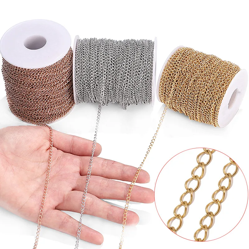 No Tarnish 304 Steel Tail Chain Jewelry Gold Plated Stainless Steel Extension Chain