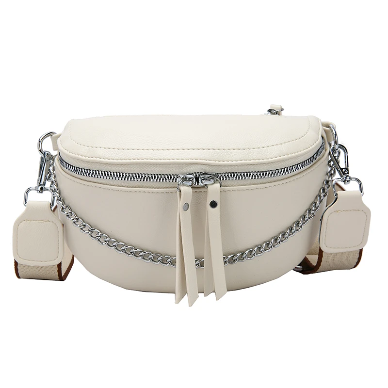 
Women Chest Bag Wide Strap Waist Bag High Quality Metal Chain Single Shoulder Bags Vacation purse set 
