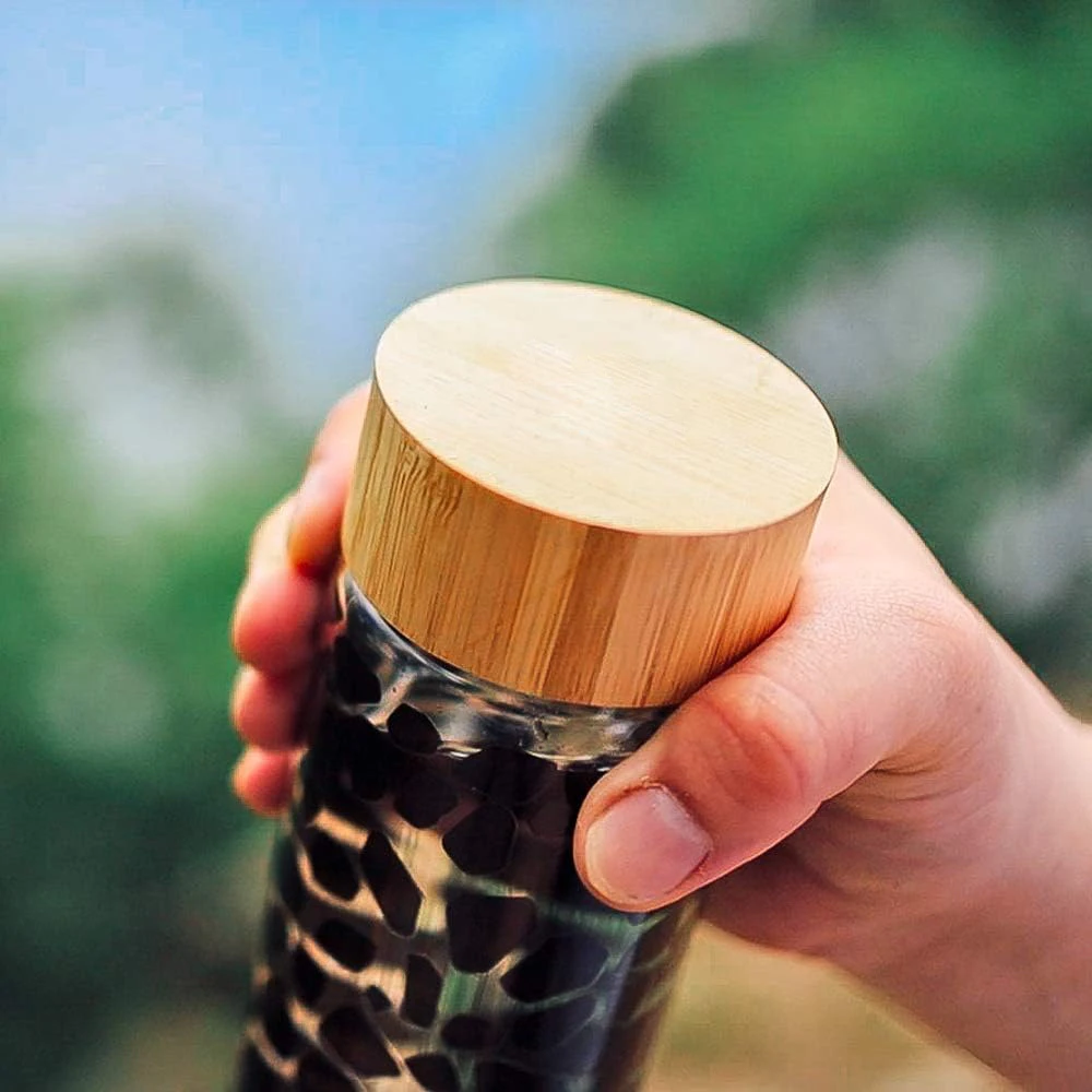 BPA free eco-friendly Double walled high borosilicate glass water bottle stainless steel tea infuser filter