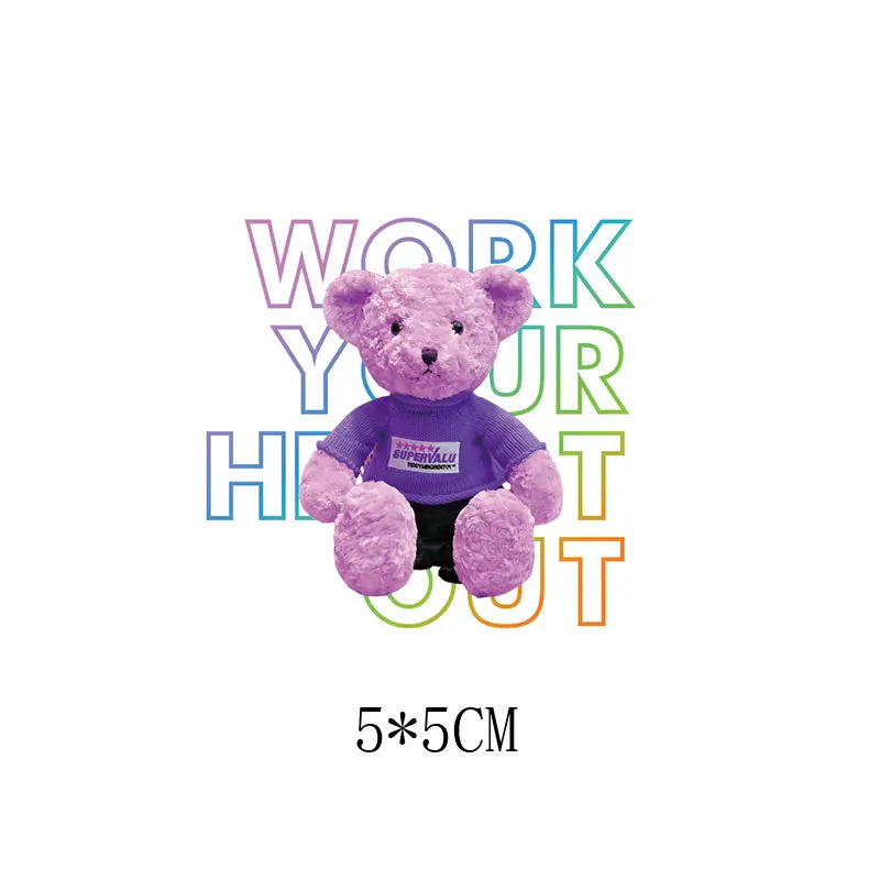 glitter heat transfer film t-shirt heat transfer teddy bear heat transfer vinyl digital sticker