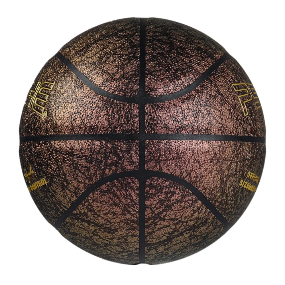 PSYCHE Custom Basketball with Your Logo Size 7 Pearly Black PU Indoor Outdoor for Training