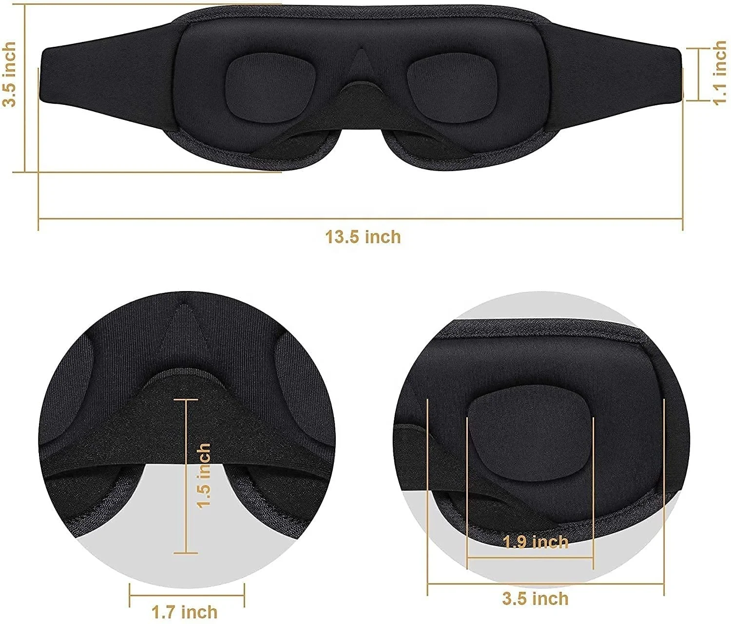 100% Blackout Washable 3D Memory Foam Eye Mask Luxury Private Label Sleep eye Cover with Nose Pad Travel Blindfold and Earplugs
