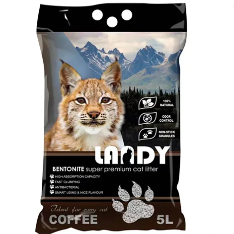 Meowtain pet Dust Free Strong Clumping Sodium Clay Cat Sand Easy Clean Coffee Scent Bentonite Cat Litter