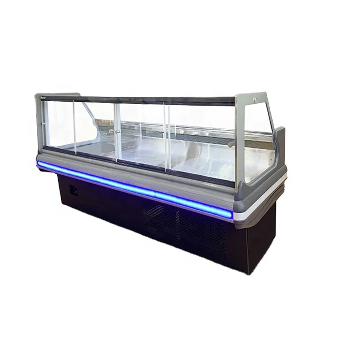 Green Health Upright Fresh Deli Fish Seafood Display Chiller Counter Refrigerator Meat Display Fridge for Sale