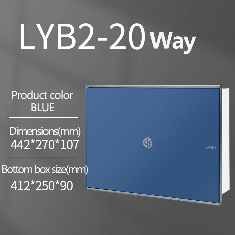 LYB2-20WAY внутренняя электрическая распределительная коробка новый стиль с закаленным стеклянным панельным металлическим материалом