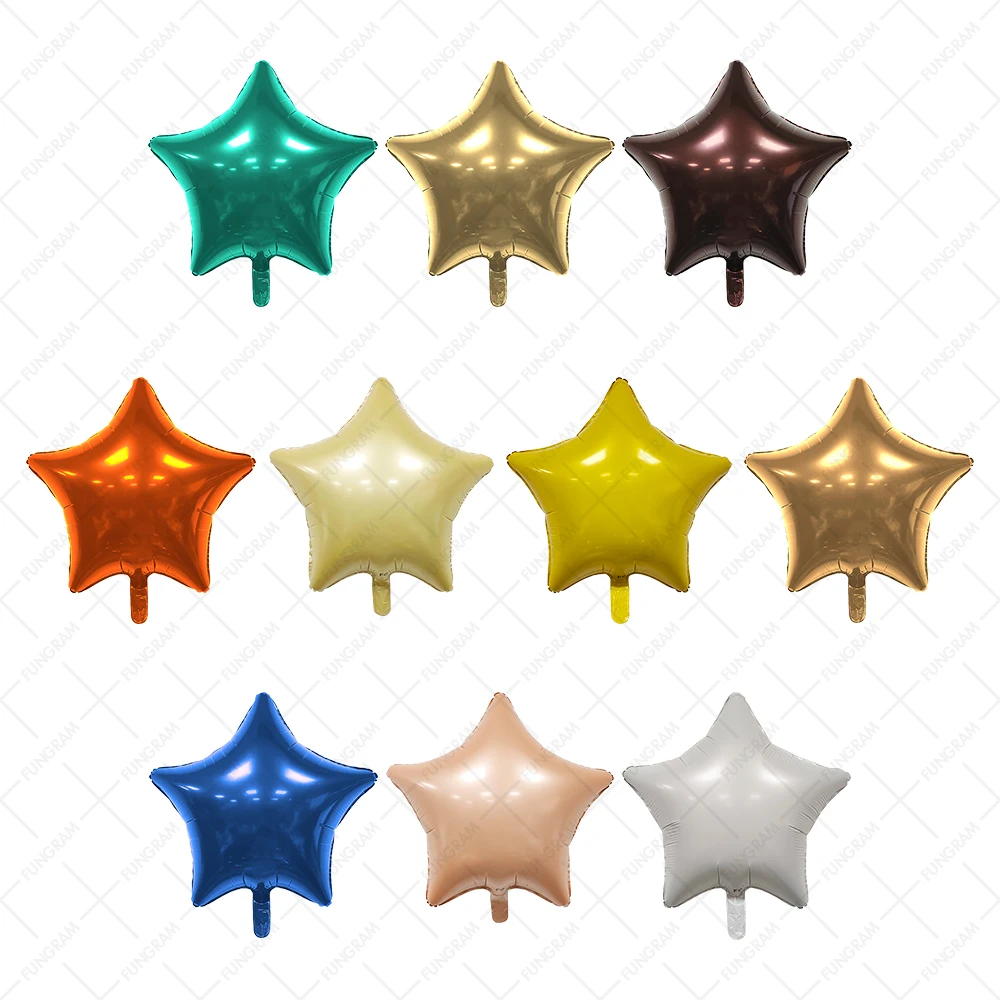 New Soild Color 18 Inch Star Foil Balloons Factory Direct Event Party Decoration 18 Inch Five-pointed Star Aluminum Foil Balloon