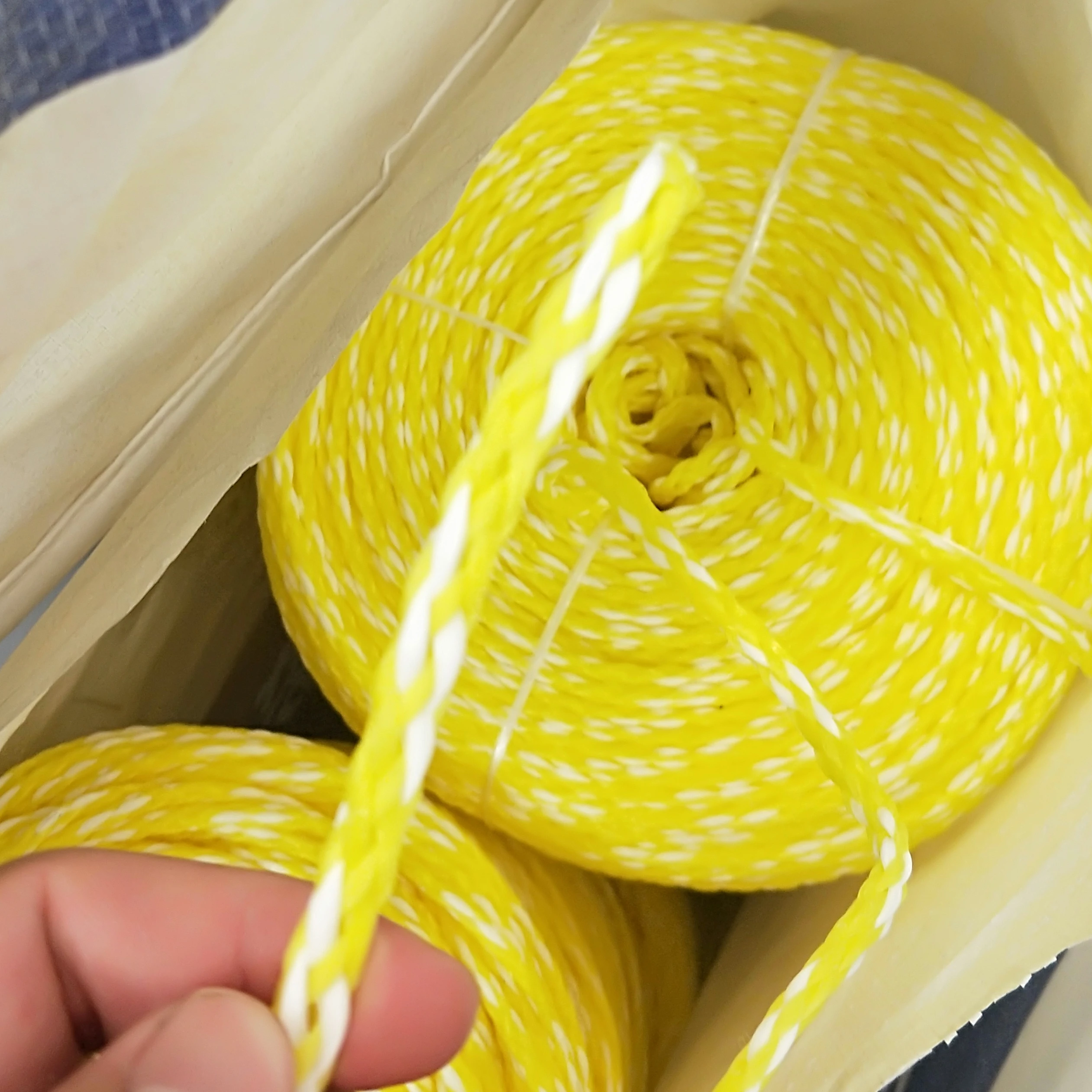 Hollow 1/4 inch 6mm coloured braided poly cord / polypropylene rope
