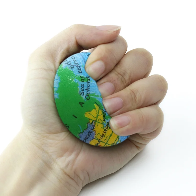 Soft Squishy Toy Earth Globe Ball Stress Balls Relief Squeeze Glode for Children Therapeutic Educational