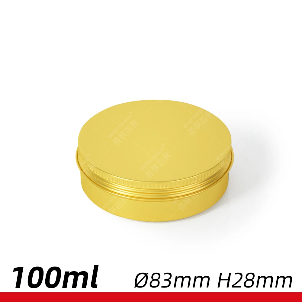 
100g/ml Gold White Red Custom Round Aluminium Metal Candle Pomade Soap Candy Tin Box Packaging 