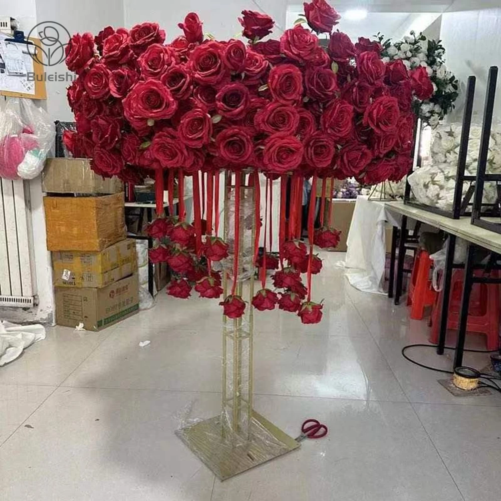 Gold Flower Stand Wedding Centerpieces Luxury Vase Large Wedding Centerpiece For Wedding Table Decoration