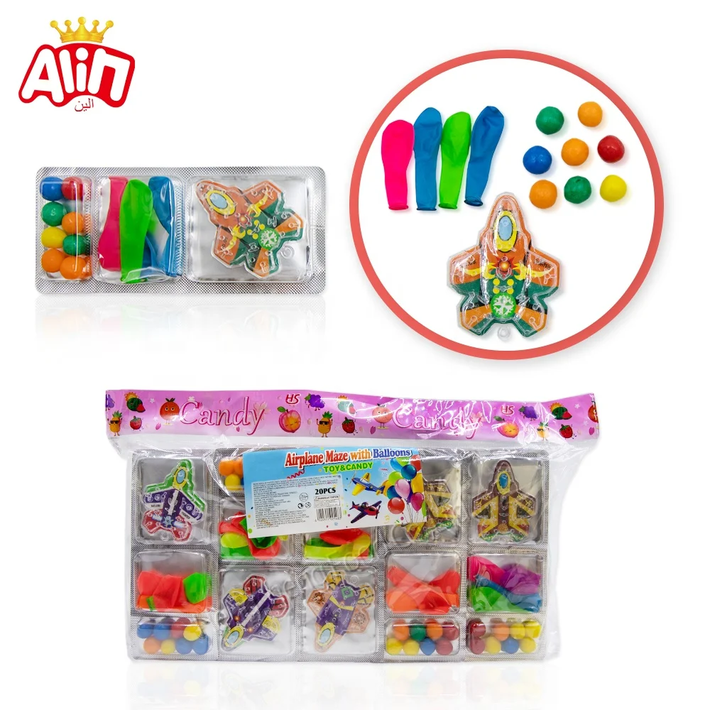 Дешевые игрушки конфеты самолет лабиринт + воздушный шар счастье конфеты игрушки