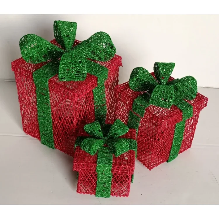 Gift Box Christmas Decor Small Night Light Waterproof Acrylic Material Battery Lighting Pure Handmade Crafts