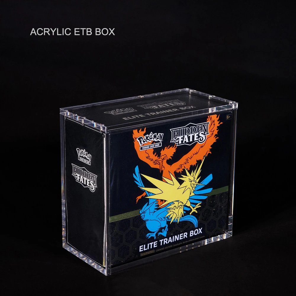 Премиум 6 мм акриловый защитный чехол для дисплея Pokemon TCG Elite Trainer Box скрытые судьбы ETB коробка с магнитной крышкой