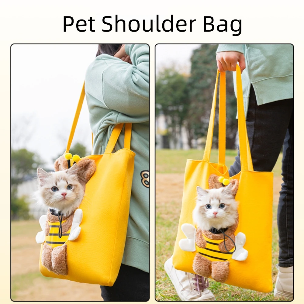 Dog Sling Carrier Cute Canvas Small Cat Canvas Bag Women