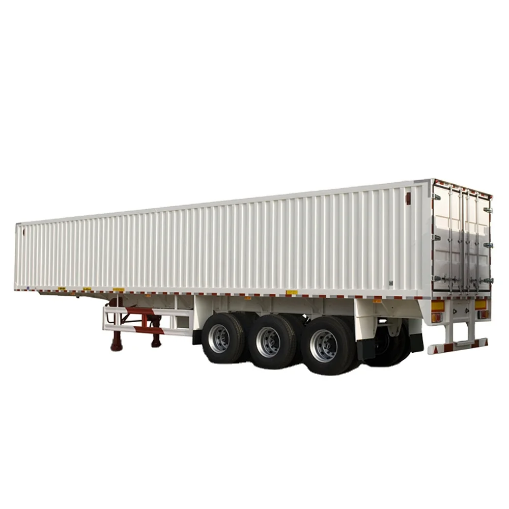 3 axles 45ft dry van high quality steel box trailers spring water transport box semi trailers
