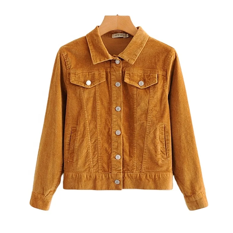 OEM Custom Wholesale Mens Corduroy Trucker Jacket Mens Overalls Vintage Cordoroy Coat