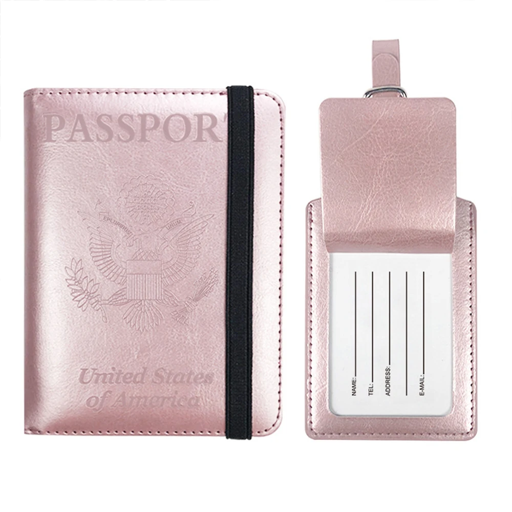 New Trending PU Leather Passport Holder Luggage Tag Set, Passport Wallet for Credit Card / Passports/ Ticket