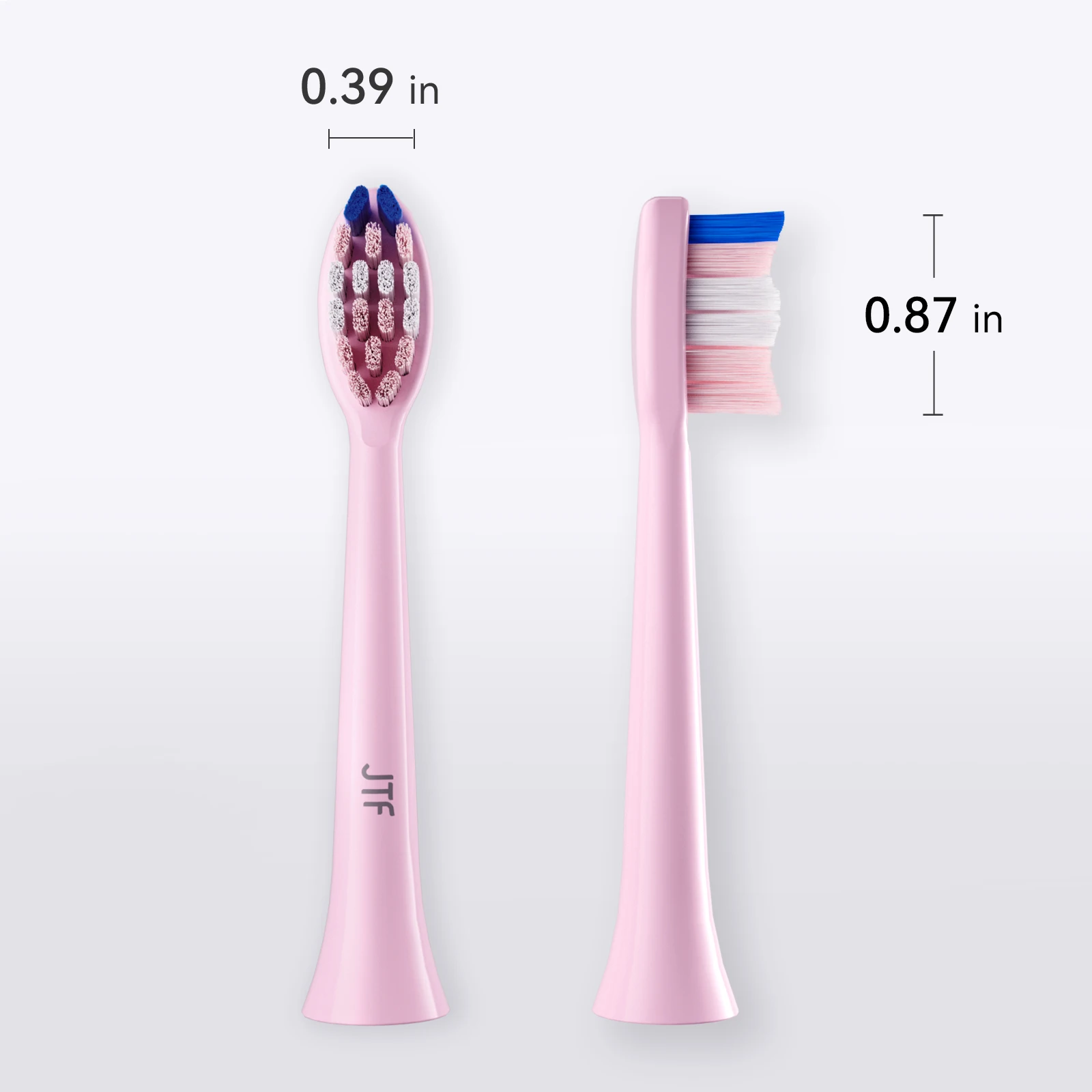 JTF oral care pink color teeth whitening electric toothbrush replacement heads