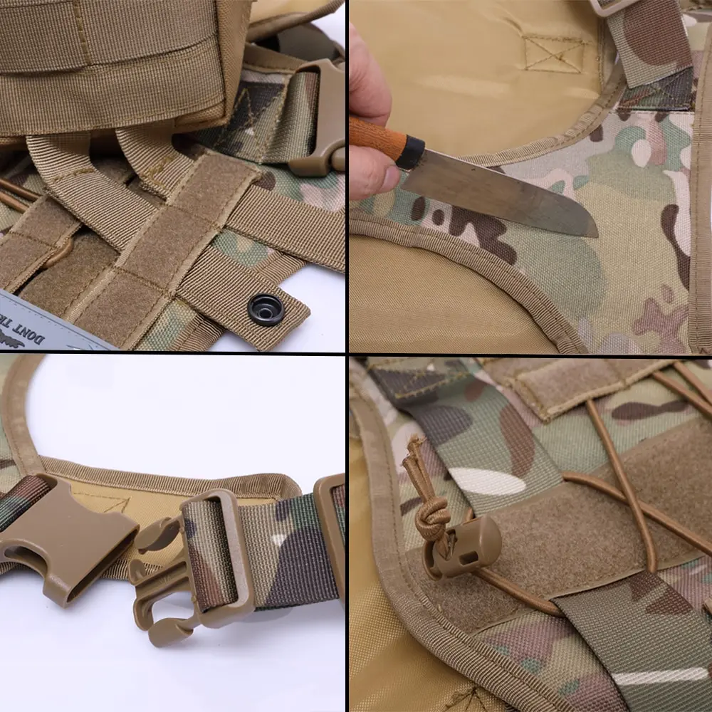 Factory Wholesale Custom Outdoor Tactical Dog Vest Tactical Large Dog Vest Tactical dog tactical harness