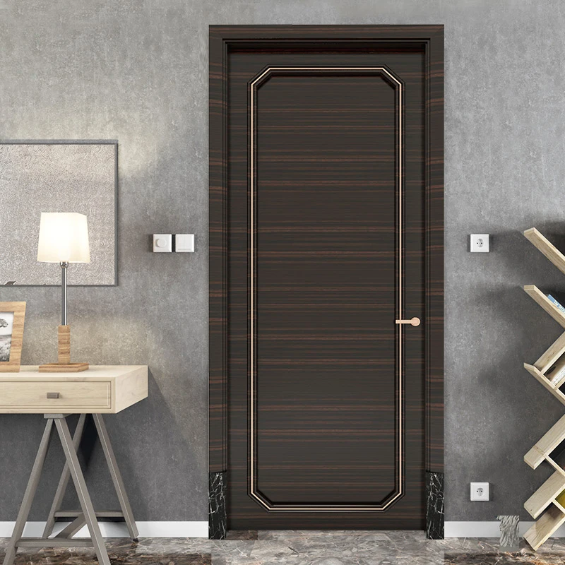 Black modern custom classic interior solid wood modern living room front entrance wooden door